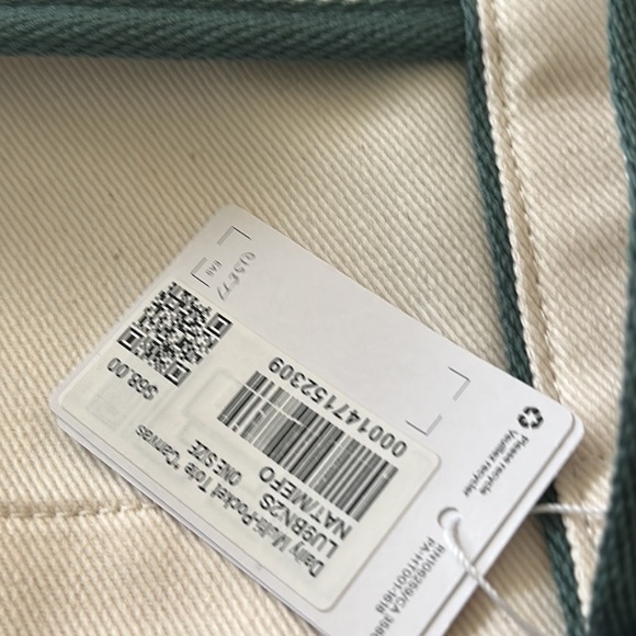 Lululemon Daily Multi-Pocket Canvas Tote Bag 20L NWT Natural/Medium Forest - Picture 12 of 12